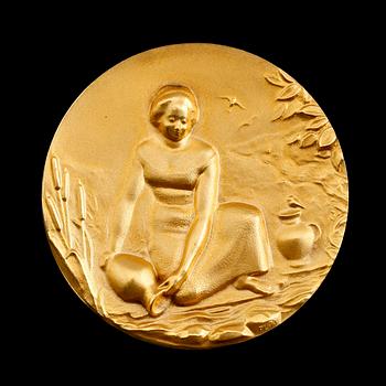 MINNESMEDALJ, 18 k guld, Carl XVI Gustaf, 1973. Vikt ca 70 gram.