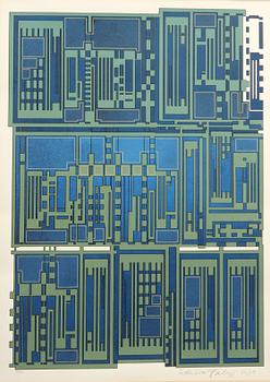 EDUARDO PAOLOZZI (ITALIEN), färgserigrafi, sign, dat 1974 samt numr 90/100.