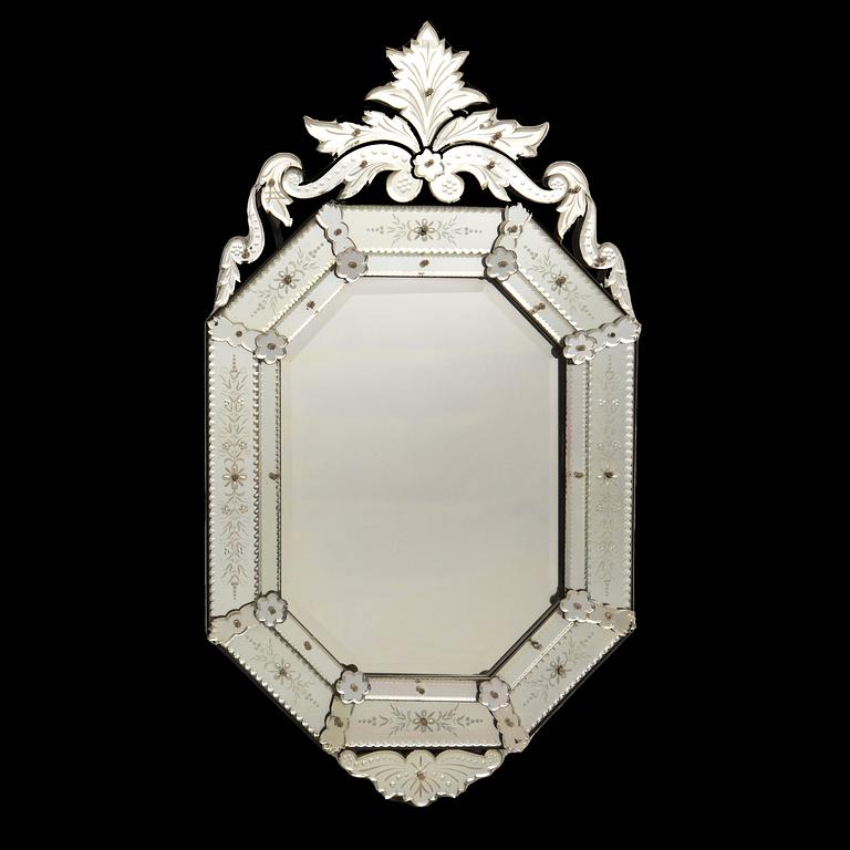 Mirror in Venetian style, late 19th century.