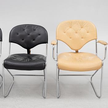 Sam Larsson, four 'Sam' chairs, Dux, 1980's.