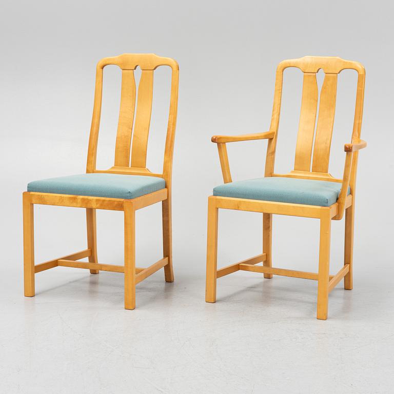 Carl Malmsten, a set of twelve 'Ambassadör' chairs, Åfors Möbelfabrik.