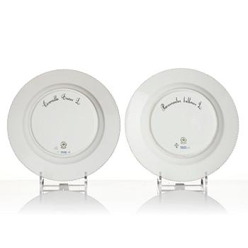 A set of 12 Royal Copenhagen 'Flora Danica' plates, Denmark, 20th century.