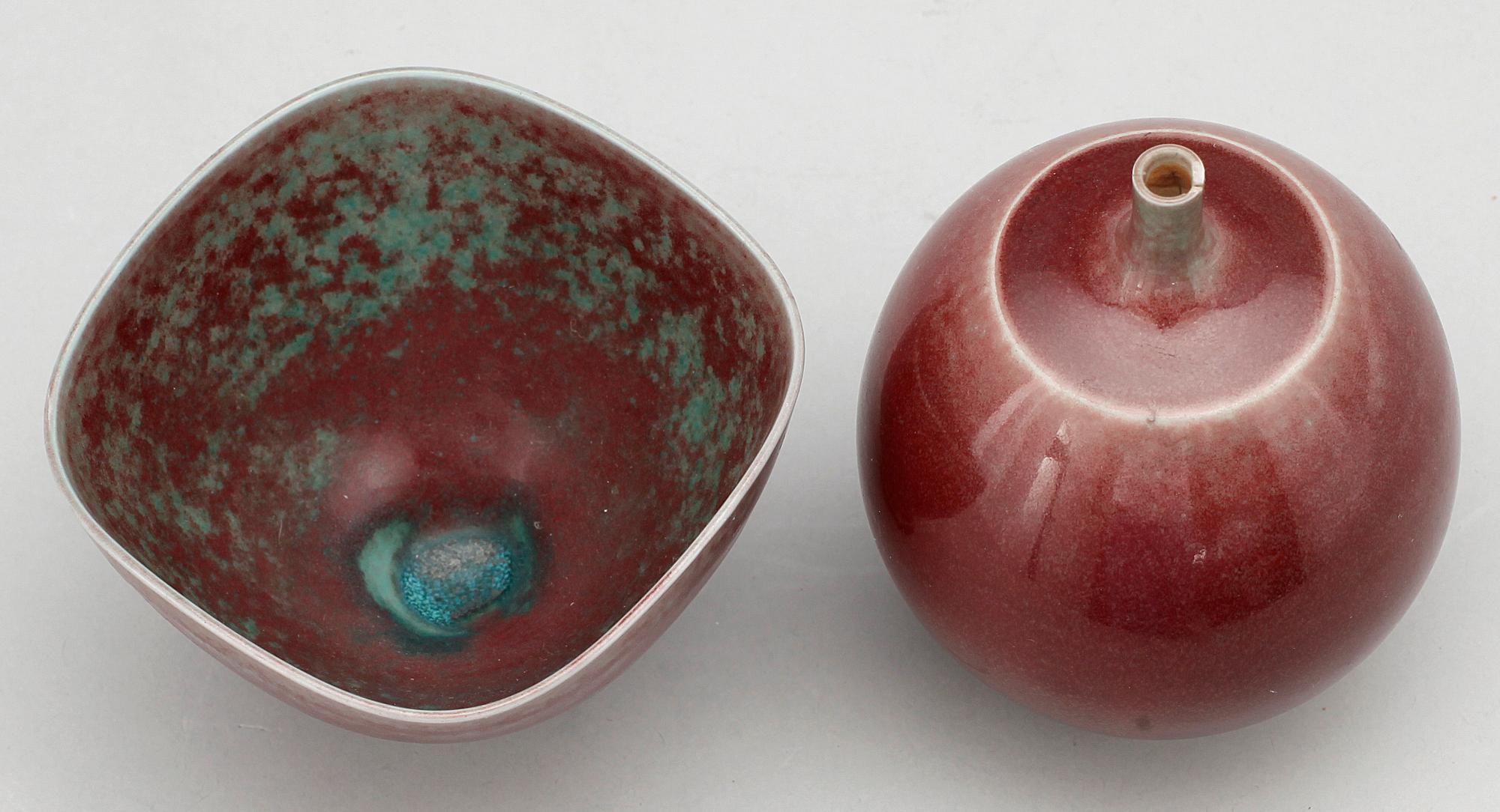 VAS samt SKÅL, stengods, Berndt Friberg, Gustavsberg.