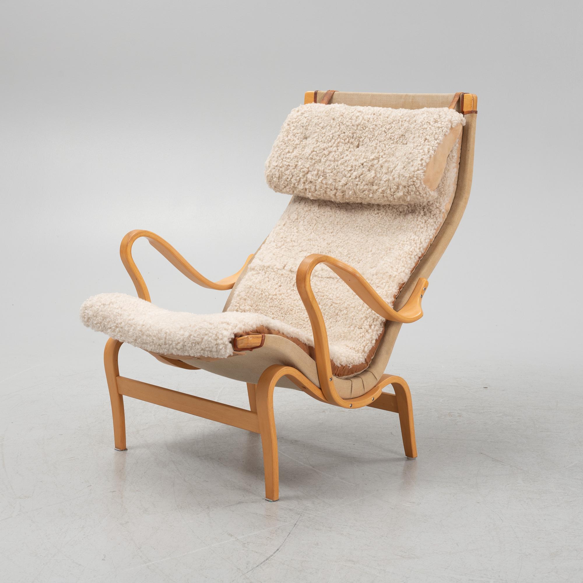Bruno Mathsson, a 'Pernilla' armchair, Dux, late 20th century.