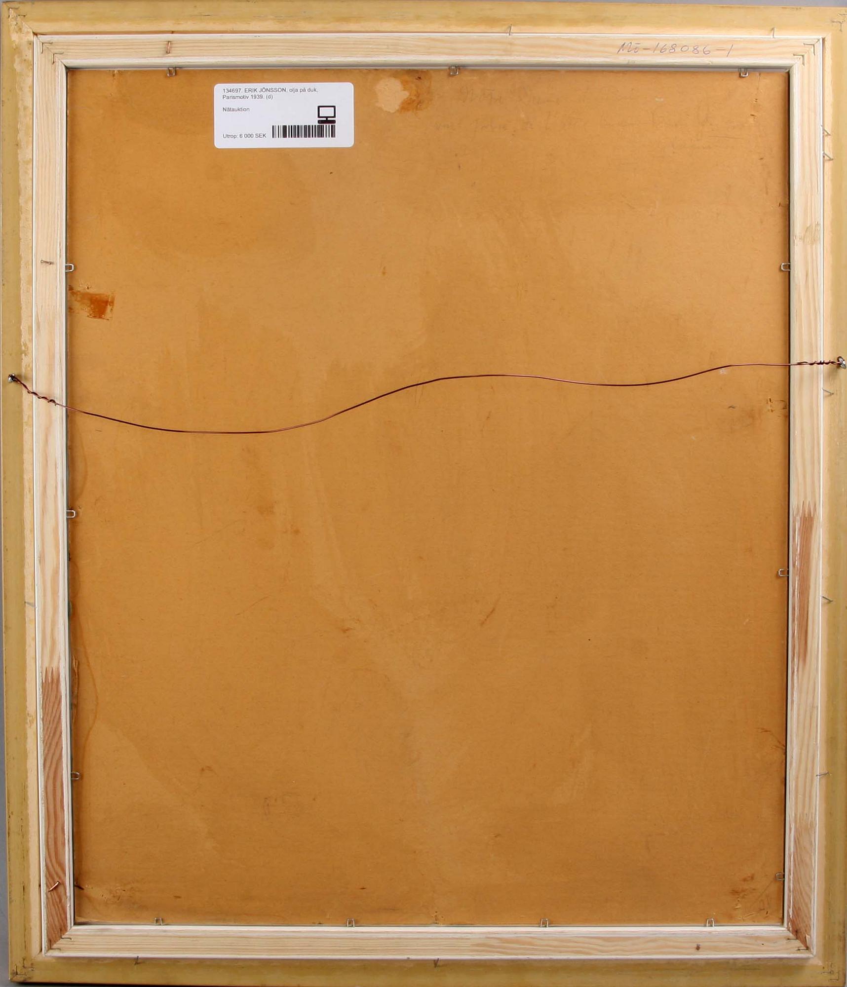 ERIK JÖNSSON, olja på pannå, sign o dat 1939.