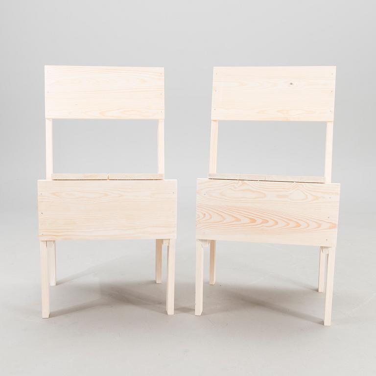 A 21st century pair of "Sedia 1" chairs for Artek, designed in 1974.