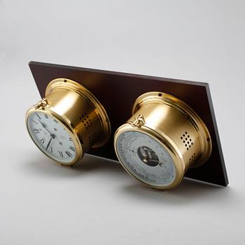 A barometer and clock by Schatz, Germany, second half of the 20th century.