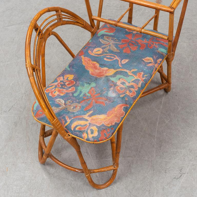 SOFFA med BORD, bambu, 1900-talets mitt.