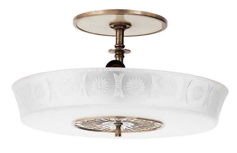A Simon Gate chandelier, Orrefors ca 1928.