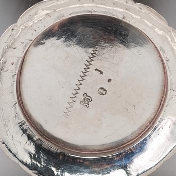 A Swedish 18th century parcel-gilt silver beaker, marks of Lorens Stabeus, Stockholm 1755.