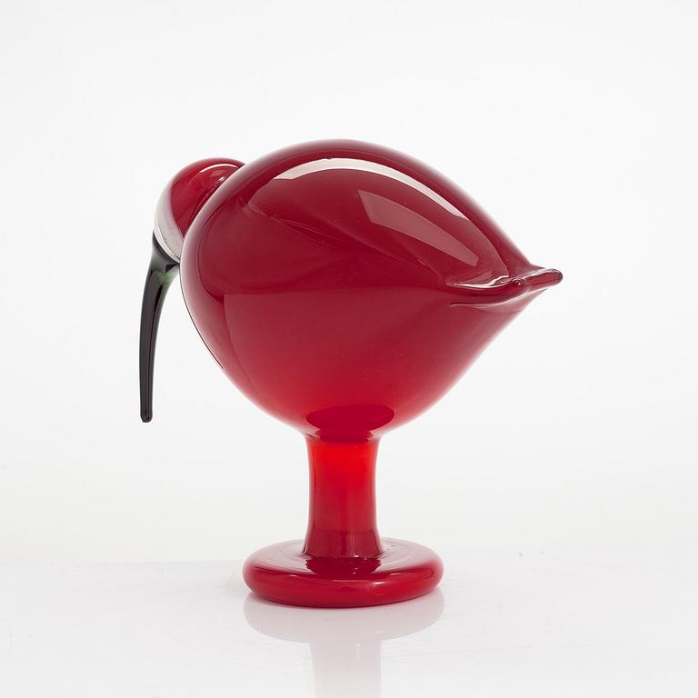 Oiva Toikka,  footed glass bird, signed O. Toikka Nuutajärvi.