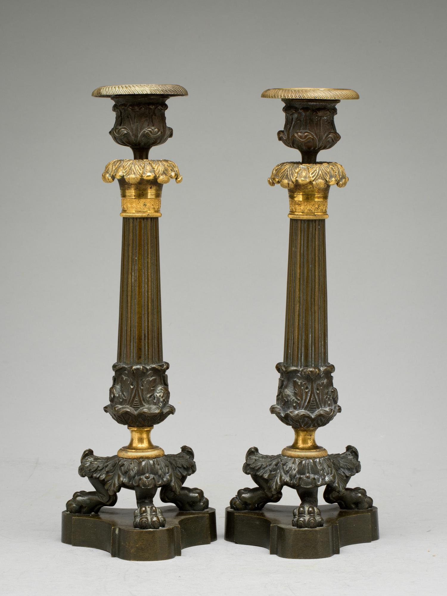 LJUSSTAKAR, ett par, empirestil, 1800-talets slut.