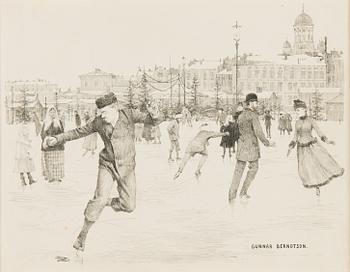 Gunnar Berndtson, The skating club in Helsinki, 1893.