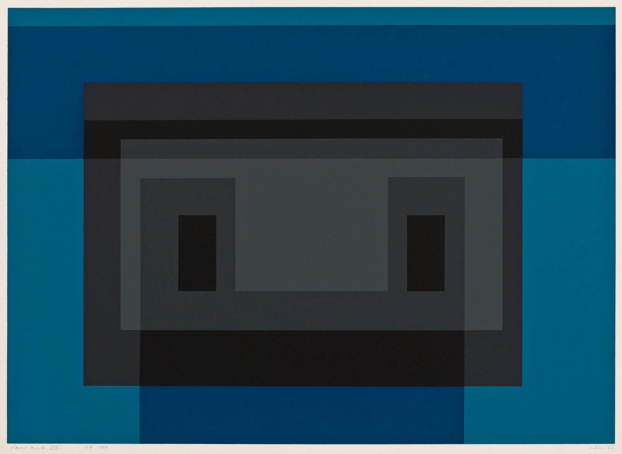 JOSEF ALBERS, 9 färgserigrafier, signerade med blyerts, daterade 1966, numrerade 103/200.