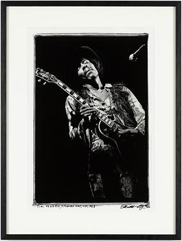 Elliott Landy, "Jimi Hendrix, Filmore East, NYC", 1968.