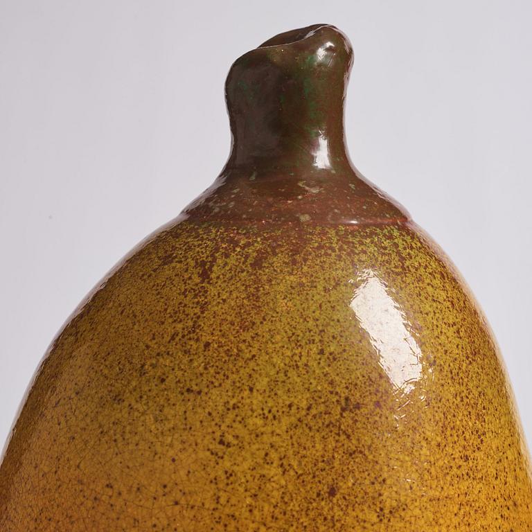 Hans Hedberg, a large faience sculpture of a pear, Biot, France, early 1990s.