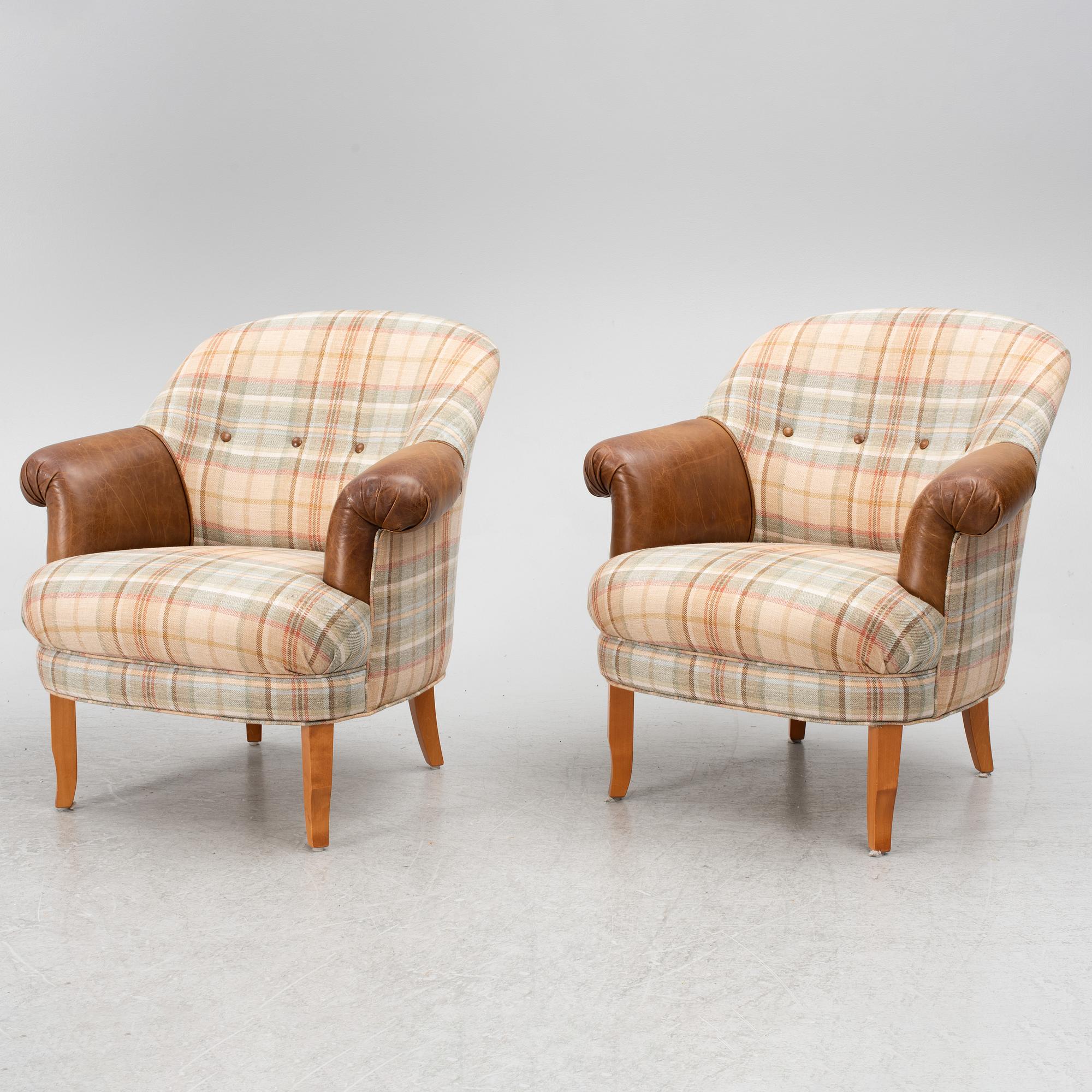 A pair of easy chairs, Jio furniture, Jönköping, second half of the 20th century.