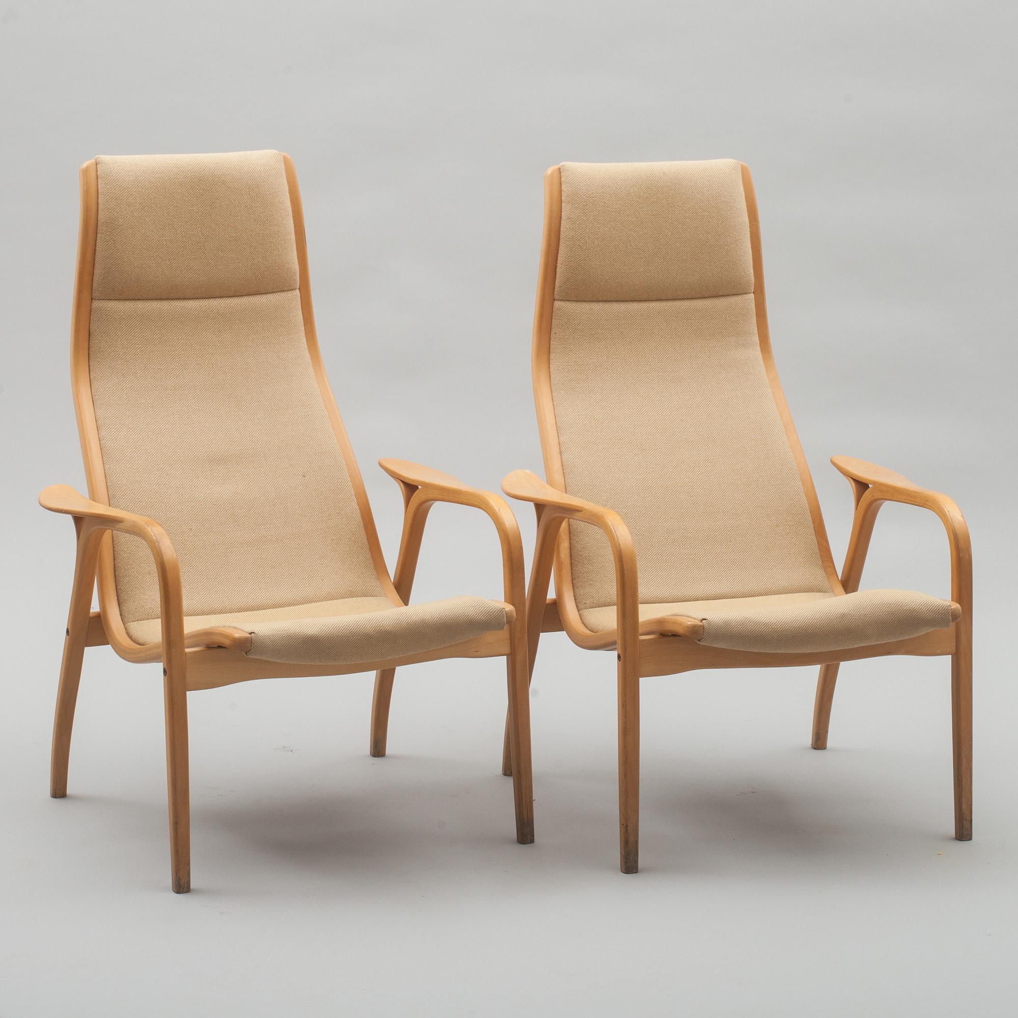 FÅTÖLJER, ett par, "Lamino", Yngve Ekström, Swedese.