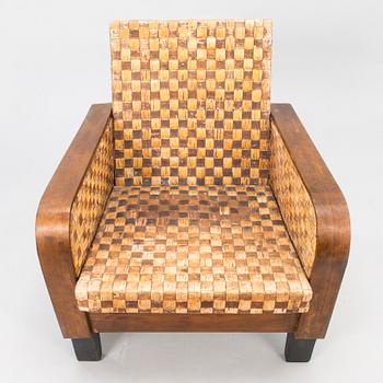 CHAIR, Birch bark upholster, 1940s-50's.