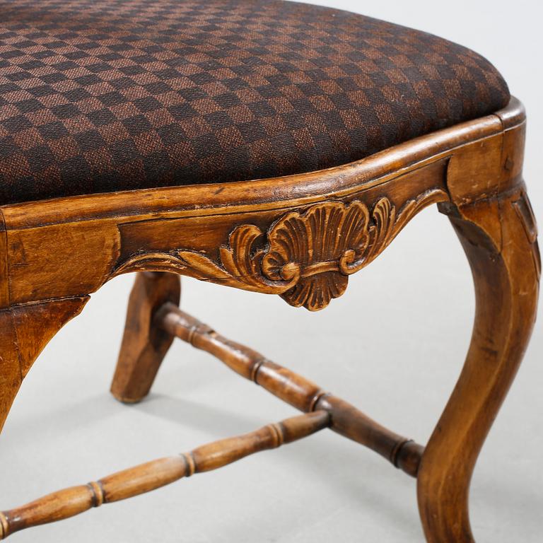 Five 18th century chairs.