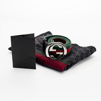 Gucci, halsduk "Verbier" och skärp.