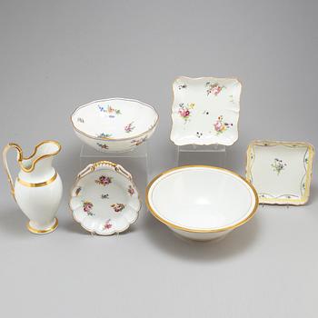 A set of three French dishes, a bowl, ewer and basin, 19th Century.