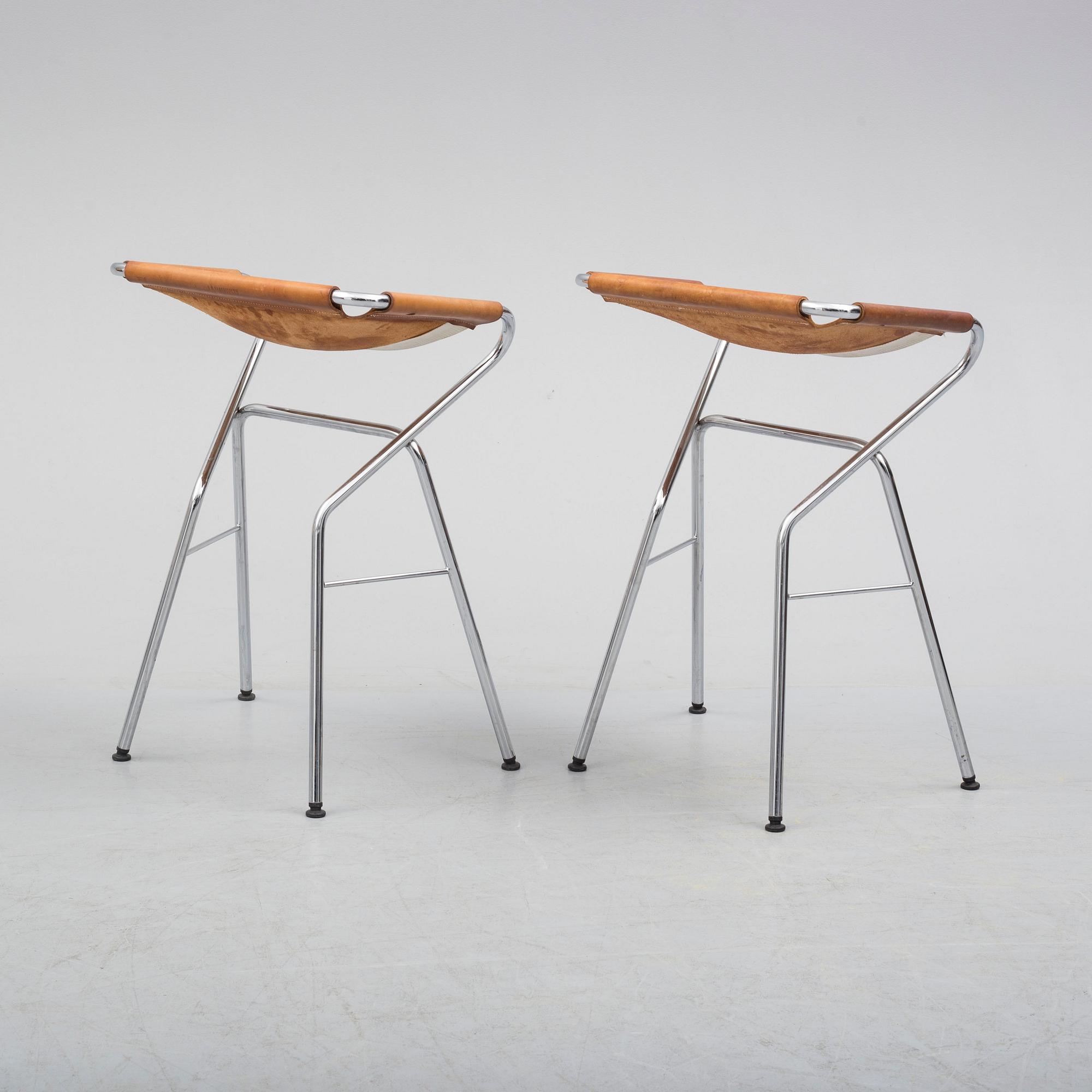 ANNA VON SCHEWEN & BJÖRN DAHLSTRÖM, six steel bar stools from Lammhults. Model designed in 2004.