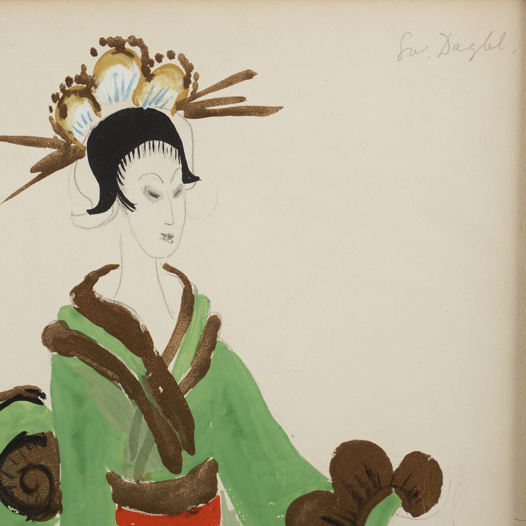 ISAAC GRÜNEWALD, gouache and pencil.