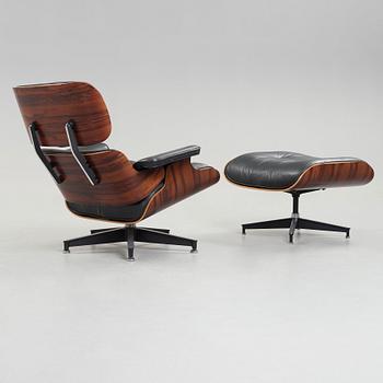 Charles & Ray Eames, A Charles & Ray Eames 'Lounge chair' with ottoman, Herman Miller, USA.