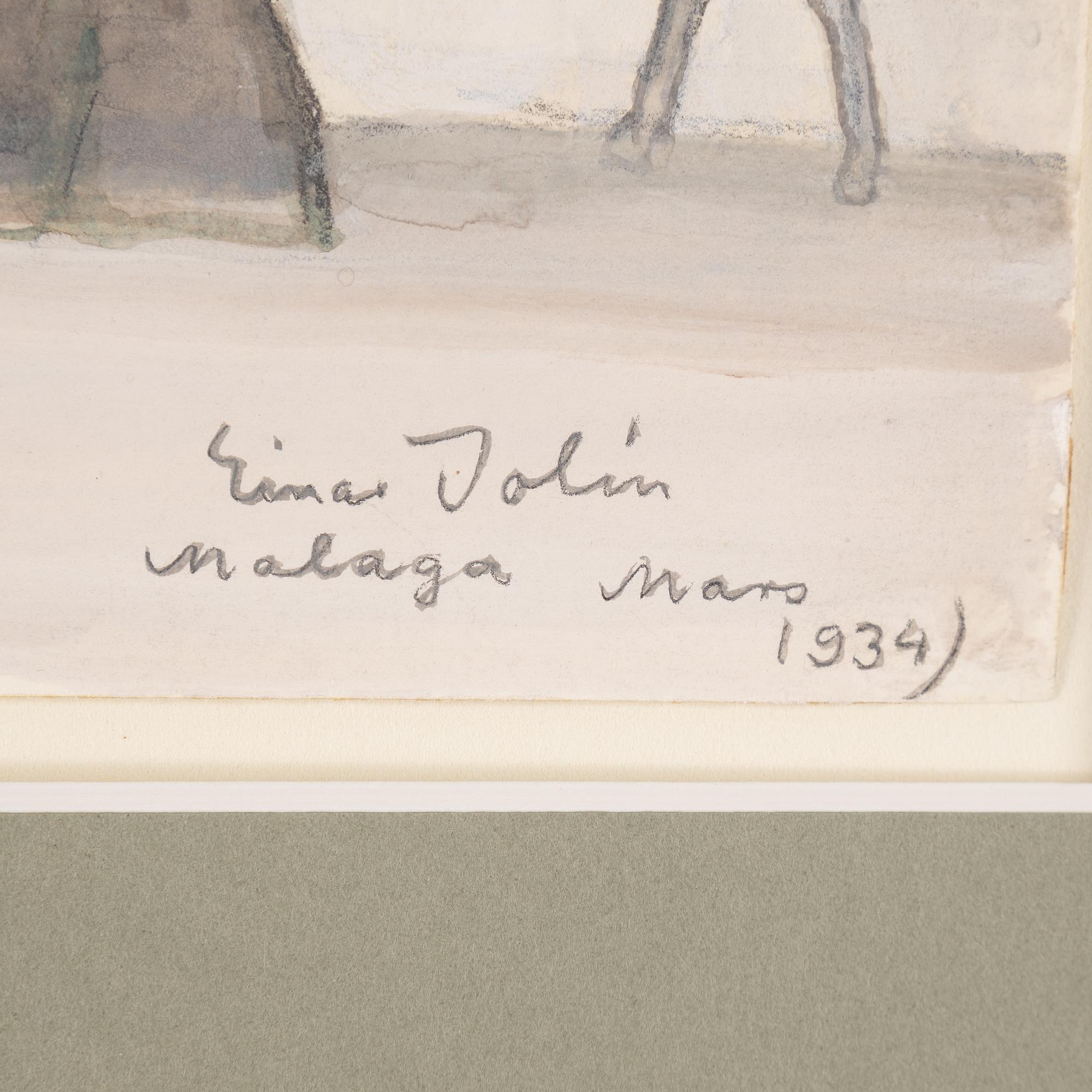 Einar Jolin, gouache on paper, signed and dated 1934.