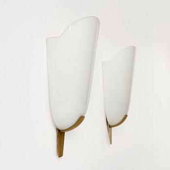 Harald Notini, a pair of wall sconces model "8495", Arvid Böhlmarks Lampfabrik, Stockholm, 1940s.