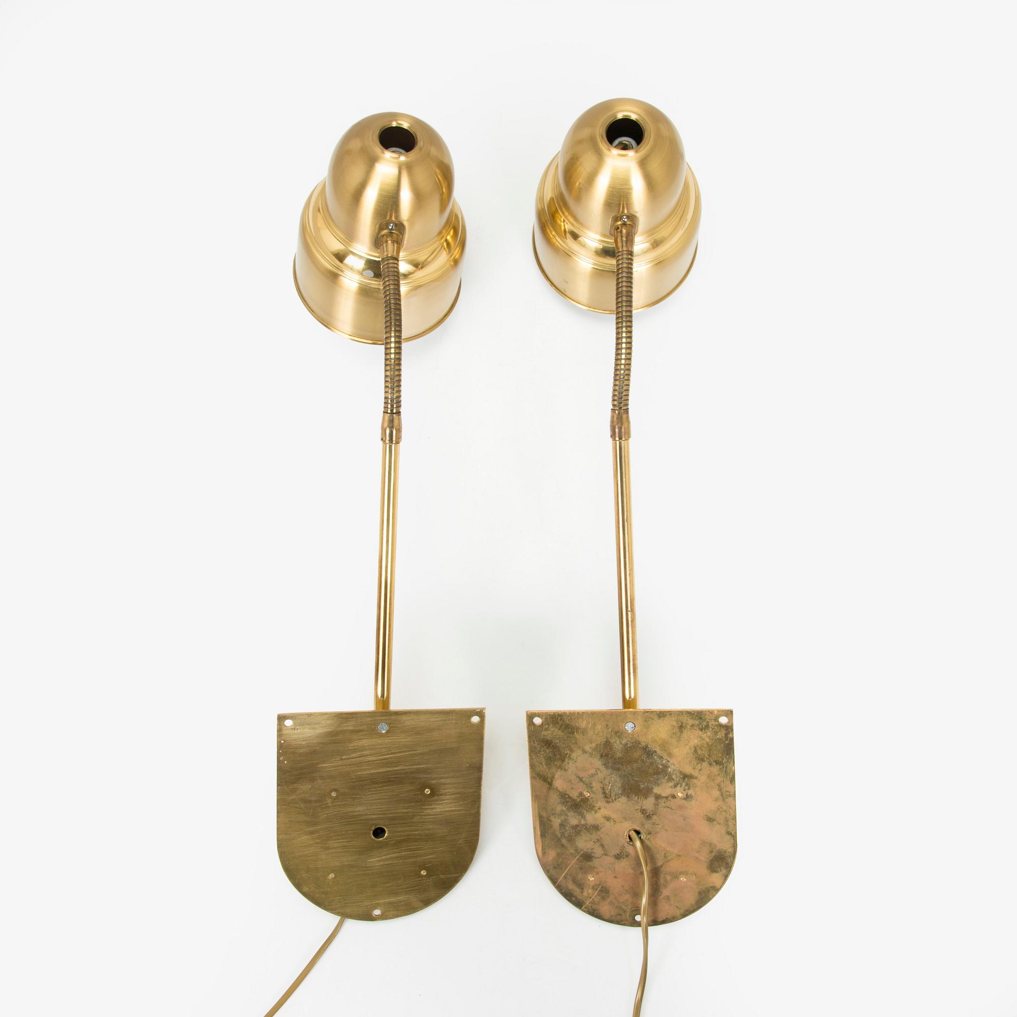 A pair of 1970s wall lights, EWÅ, Värnamo.