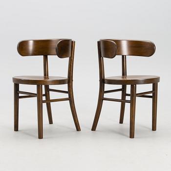 A set of three 1940s chairs, Wilh. Schaumannin Vaneritehdas Oy Jyväskylä, Finland.