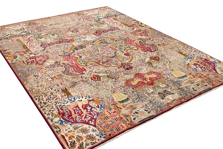 A Kashmar carpet, c. 382 x 295 cm.