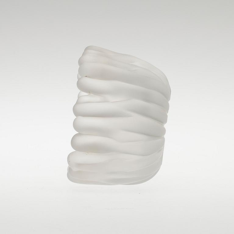 MALJAKKO ja MALJA, lasia, "Varsanjalka" sekä "Jäkälä" Tapio Wirkkala, Iittala. Maljakko signeerattu.