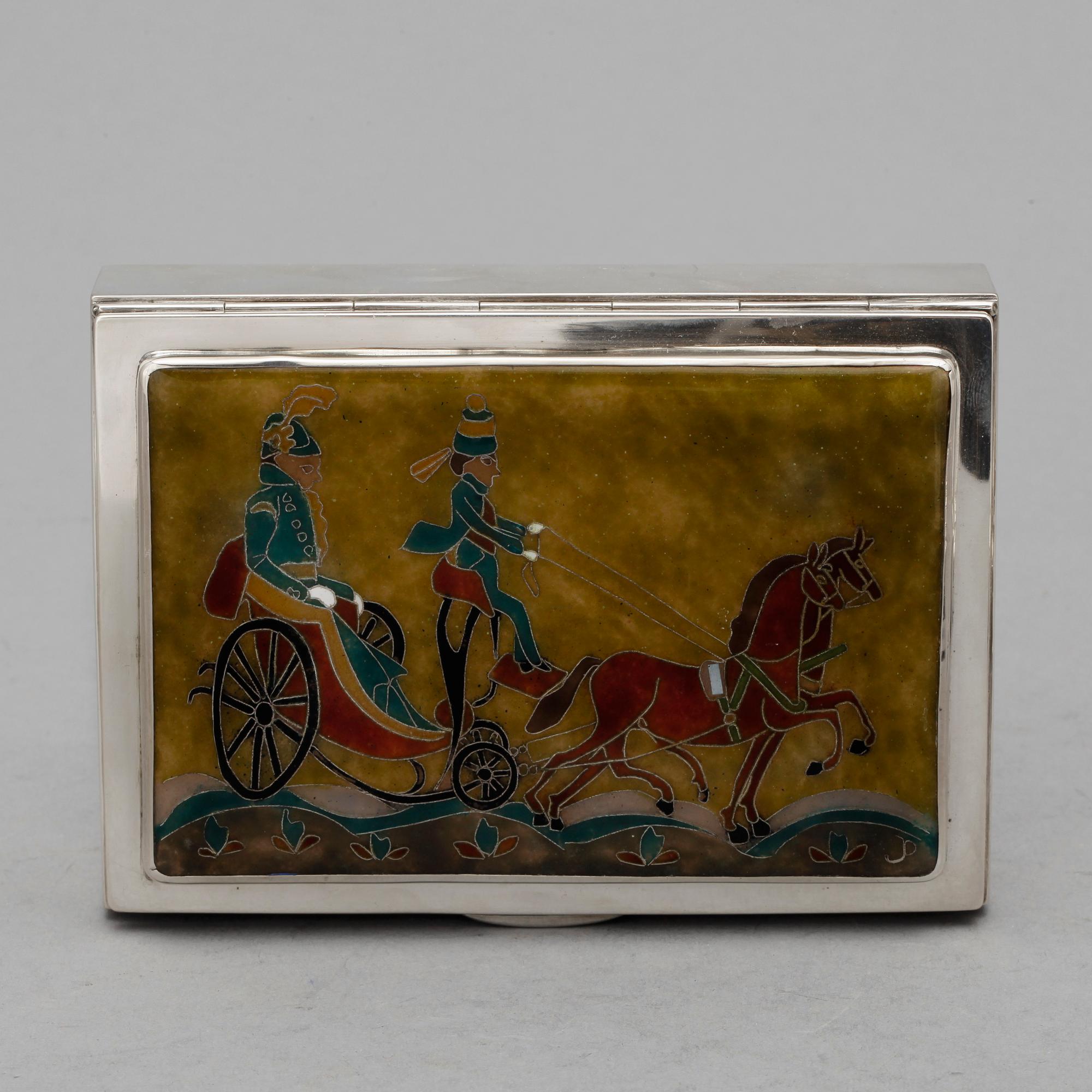 DOSA, ASK samt ETUI, 1+1+1, silver, bland Holland, 1800-talets andra hälft. Totalvikt ca 888 gram.