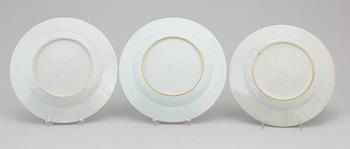 A group of 11 famille rose plates, Qing dynasty, Qianlong (1736-95).