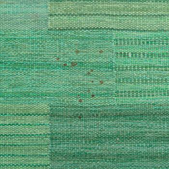 Marianne Richter, matta, "Fasad, grön II", rölakan, ca 305 x 196 cm, signerad AB MMF MR.
