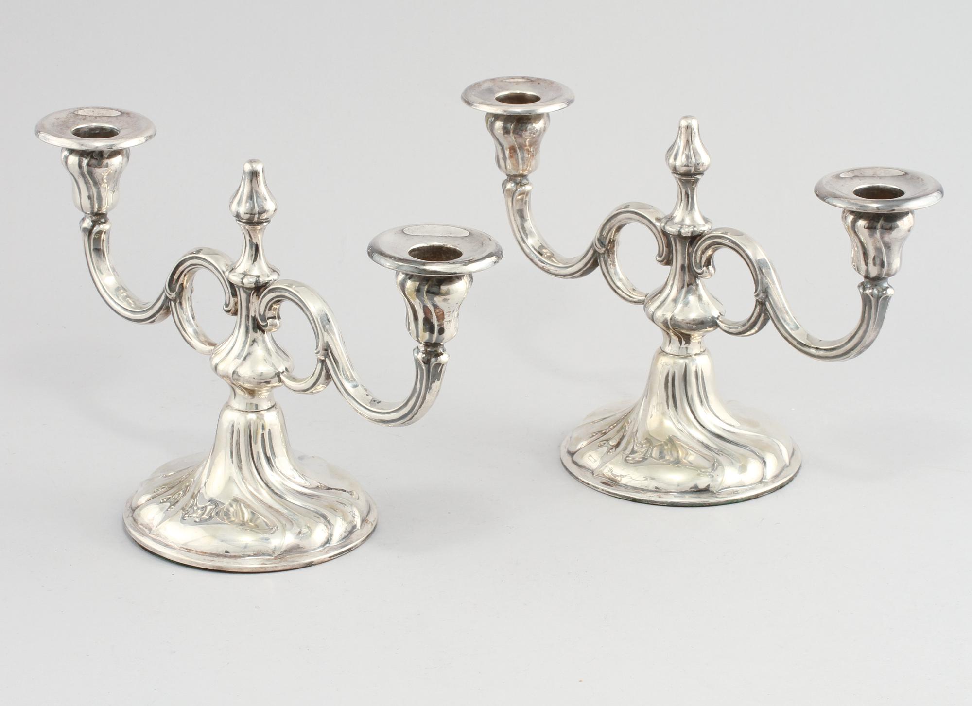 KANDELABRAR, ett par, silver, Tyskland, 1900-tal.