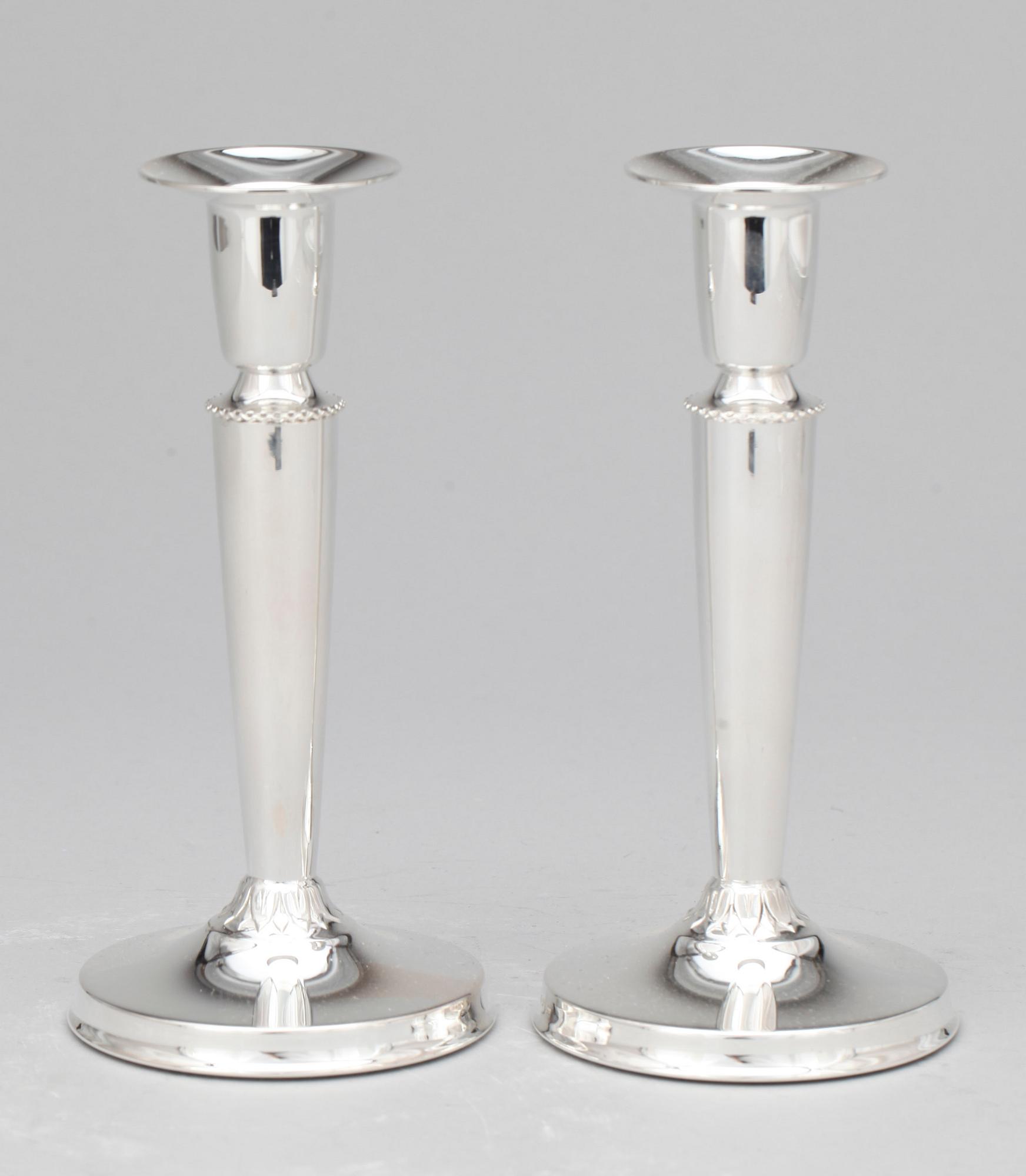 LJUSSTAKAR, ett par, silver, BEFA, Göteborg, 1960.