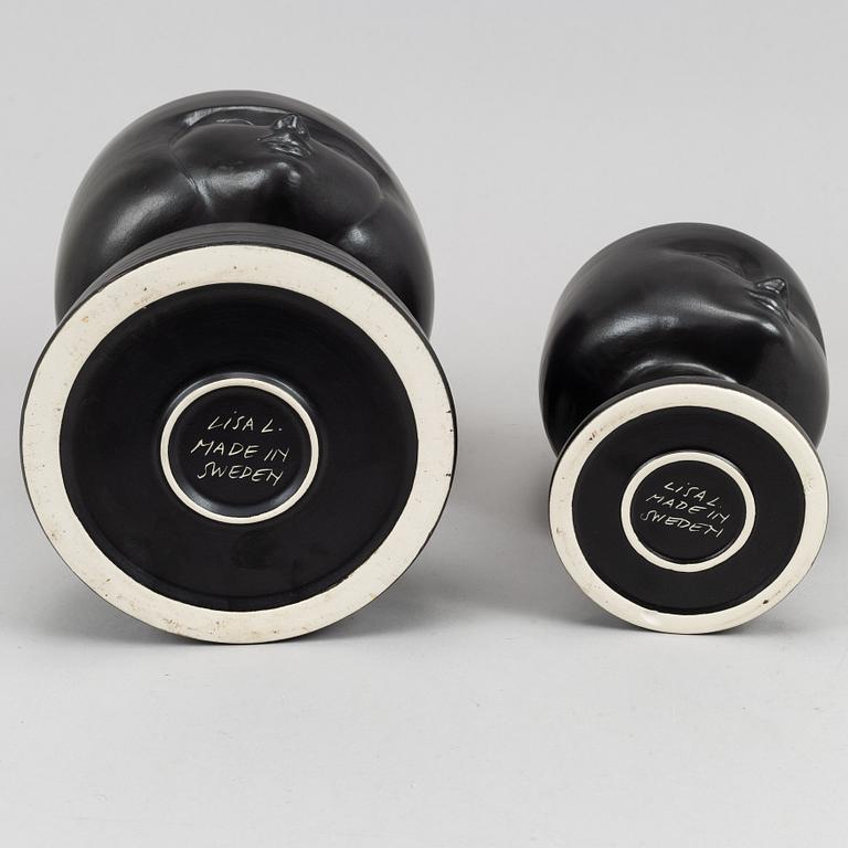 Lisa Larson, two stoneware vase from Gustavsberg.