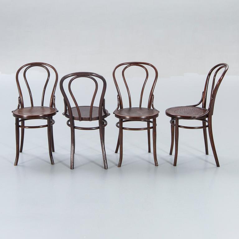 Chairs, Thonet 2 pcs, Mundus 2 pcs, bentwood, first half of the 20th century.