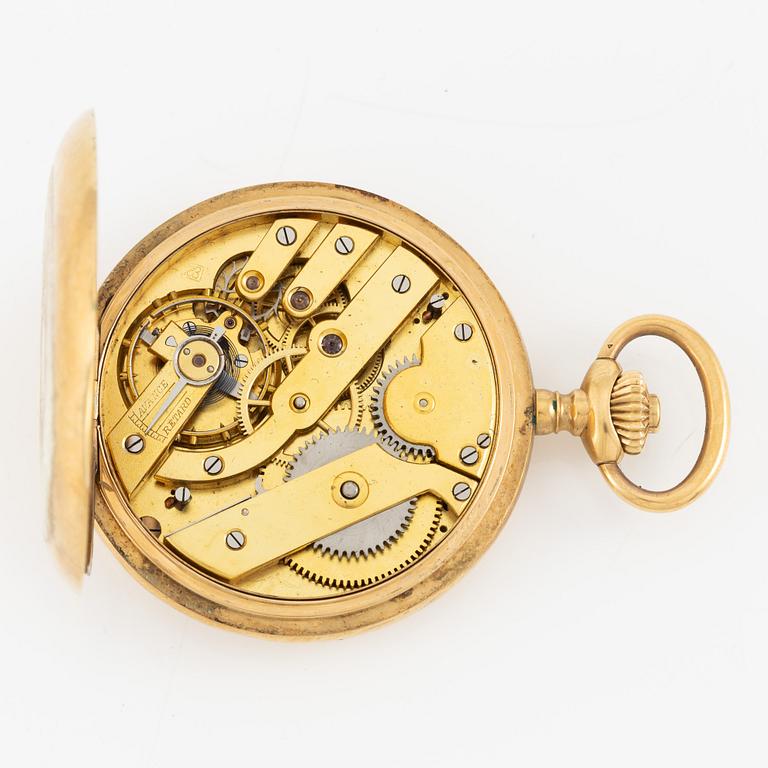 Pocket watch, 18K gold, hunter, 49,5 mm.