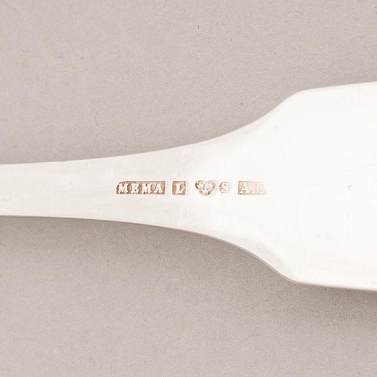 A 30-piece set of 'Torne River Valley' silver cutlery with engraved floral decoration, Sweden 1976-97.