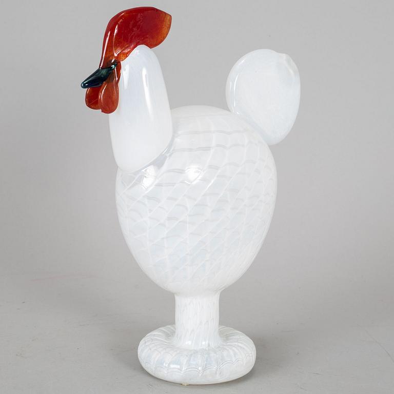 OIVA TOIKKA, a glass sculpture of a rooster, Nuutajärvi, Finland.