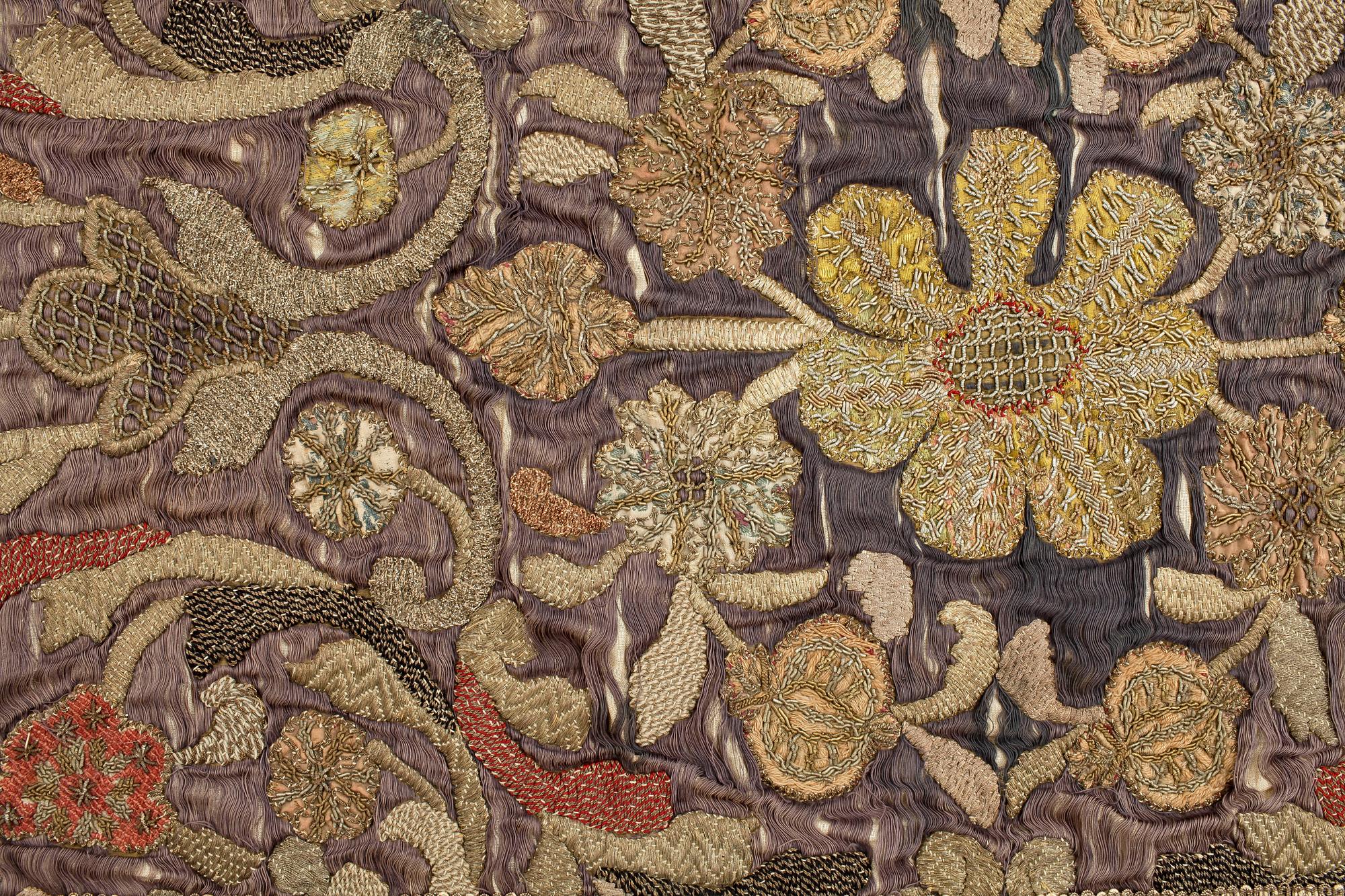 BRODERI, antik, Turkisk, ca 145x53 cm.