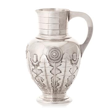 164. S & M Benzen, an Art Nouveau silver pitcher, Copenhagen 1905.