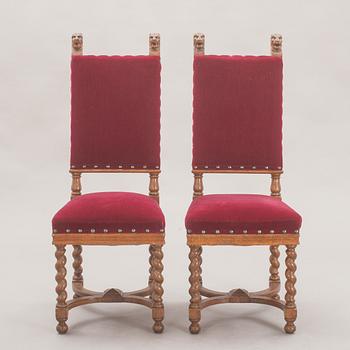 STOLAR, ett par, barockstil. 1900-tal.