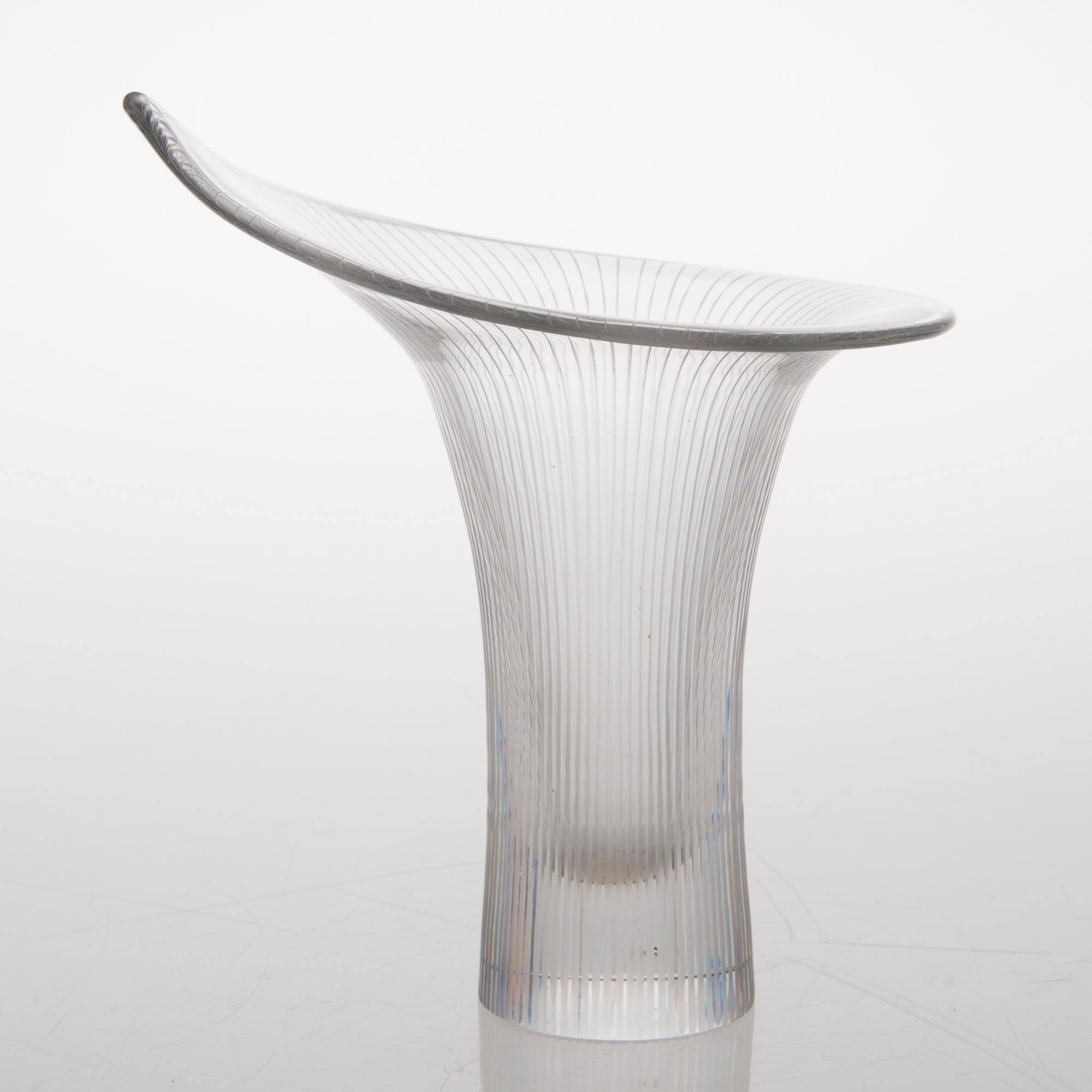 TAPIO WIRKKALA, VAS, glas, "Kantarell", signerad Tapio Wirkkala Iittala -56.