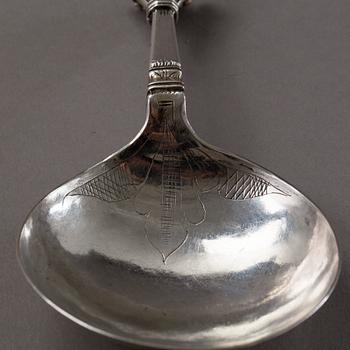 A Scandinavian 16th century silver spoon, unidentified makers mark.